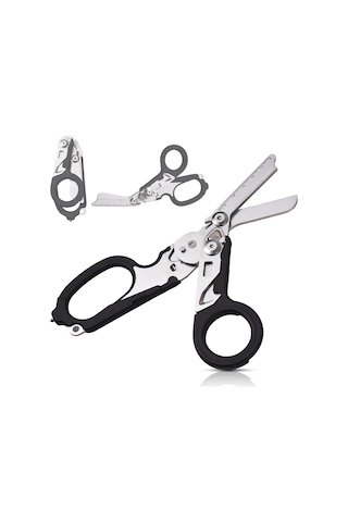 Hfambition Küçük Çekirdekli Folding Çakı-makas Seti, Dış Mekan Kampı İçin Çok Fonksiyonlu, Sert Çelik, Siyah, Acil Kırıcı Ve Açıcı Araçlar