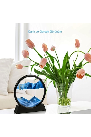 Hymark Hareketli 3d Kum Saati 30cm Büyük Boy Mavi Yuvarlak 12inch