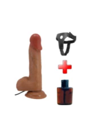 Lilitu Shop Belden Bağlamalı 20,6 Cm Titreşimli Vibratör Realistik Pens Dildo - Catoblepas