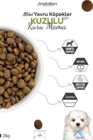 Anatolian Premium Mini Puppy Kuzu Etli Küçük Irk Yavru Köpek Maması 2 KG