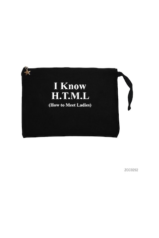 Zepplin Giyim Html Siyah Clutch Astarlı Cüzdan / El Çantası Siyah