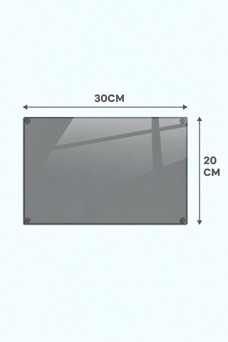 Gökçeoğlu Cam Kesme Tahtası Füme - Cam Kesme Tablası 20cm X 30cm Siyah
