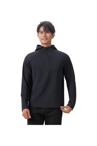 Erkek Sonbahar/kış Spor Günlük Slim Fit Kapüşonlu Ceket Siyah