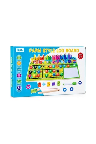 Çiftlik Temalı Logaritmik Eğitim Eğlenceli Ahşap Oyuncak Matematik Öğrenme Aracı
