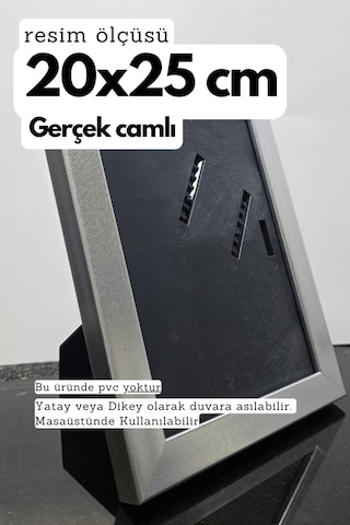 20mm Çerçeve Camlı 20x25 Cm Fotoğraf Resim Çerçevesi Ayaklı Veya Duvara Asma Yatay-dikey 18788589