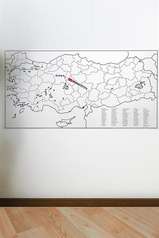 Yazılabilir Türkiye Haritası Manyetik Duvar Stickerı 110 X 56 Cm 1