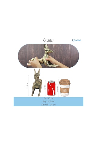 Dekoratif Köpek Biblo Heykel El Yapımı Doberman Hediyelik Süs Eşyası Poly Model Tasarım Ürünü - Altın Eskitme