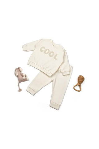 Babycosy Organic Wear Bebek Alt Üst Takım %95 Organik Pamuk - %5 Elastan, Bebek Yenidoğan - Csyr4517 Ekru