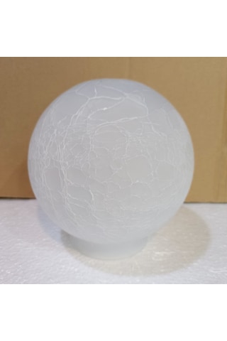 Osmanlı Avize Camı Mat Beyaz Çatlak Desenli Ağız Çapı 7,5-8 Cm Mat Beyaz