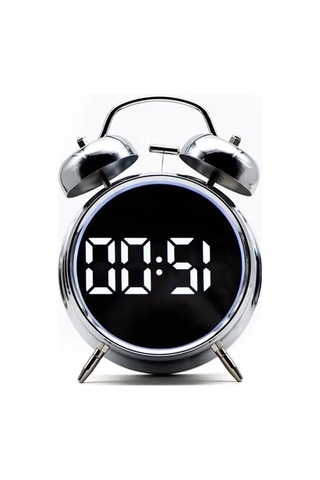 Çift Alarm Fonksiyonlu Led Ekranlı Masa Saati 07 Beyaz