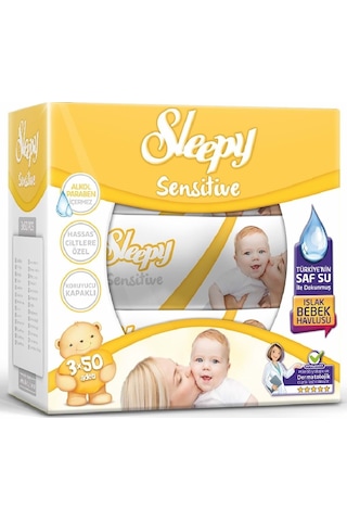 Sleepy Sensitive Islak Bebek Havlusu 50'li X 24 Lü Set Tekli