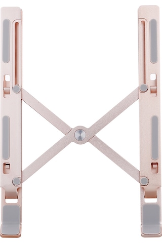 Vkemall Alüminyum Gül Altın Notebook Tutucu 6 Seviye Yükseklik Ayarlı Katlanabilir Soğutucu Masaüstü Yükseltici Ergonomik