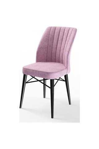 Canisa Concept Arp Serisi 70x110 Sabit Mutfak Masası Takımı Siyah Mermer Desen Masa 4 Pembe Sandalye Masa Siyah Mermer Desen Sandalye Pembe