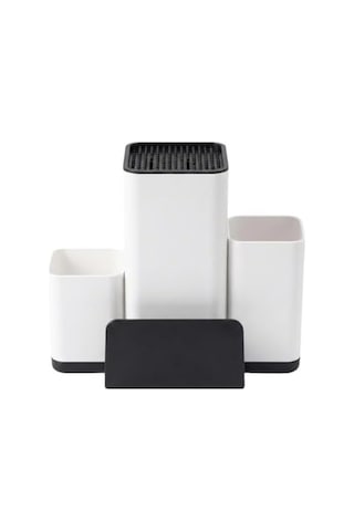 Bıçak Organizeri Ve Mutfak Gereçleri Düzenleyici Çok Bölmeli Kaymaz Tabanlı Modern Bıçaklık, Ahşap Ve Metal Bıçaklara Uygun Saklama Standı, Kaşık Spatula Ve Kepçe Düzenleyici Açık Ahşap