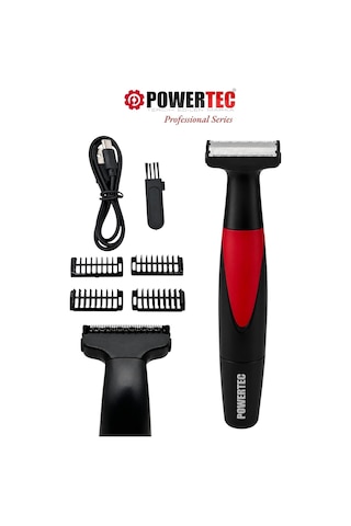 Powertec TR-655 Vücut Tıraş Makinesi (Body Groom) Çift Bıçak - Sıfıra Yakın Kesim