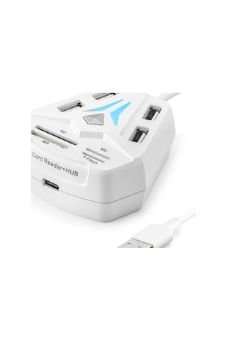 Usb Hub Kart Okuyucu 8 Port Beyaz A068w Evimdeyokyok