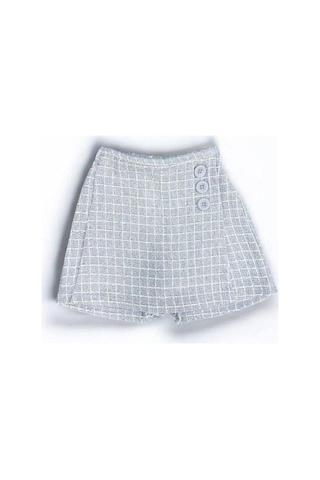 Kız Bebek Desenli Şort Etek-15034 Gri