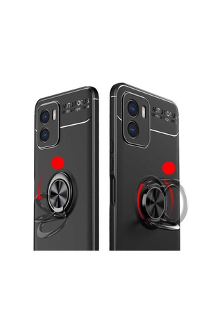 Vivo Y15S Kılıf Yüzüklü Magnetli Ravel Case Kapak
