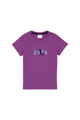 U.S. Polo Assn. Erkek Çocuk Menekşe Bisiklet Yaka Tişört 50307321-VR037