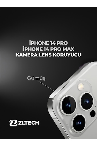 İphone 14pro/14promax Uyumlu Kamera Lens Koruyucu Gümüş