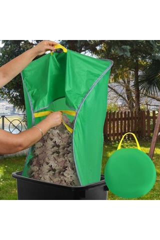 Taşınabilir Pop-up Yaprağı Toplayıcı Yeniden Kullanılabilir Veranda Organizatörleri Yeşil , Boyut:144 X 74 X 52cm