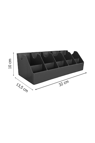10 Bölmeli Kemer Organizer, Çorap, Kravat, Takı, Makyaj, Çekmece, Dolap İçi Depolama Gri