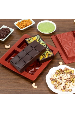 Çikolata Kalıbı Derin Dubai 20,5 18,5 Cm Fıstıklı Çikolatalı Kek Silikon Kalın Kalıp Kekleri, Büyük Şekerlemeleri Doldurmak İçin Diğer