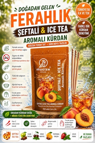 Mucize Şeftali Buzlu Çay Aromalı Kürdan Refill Doypak