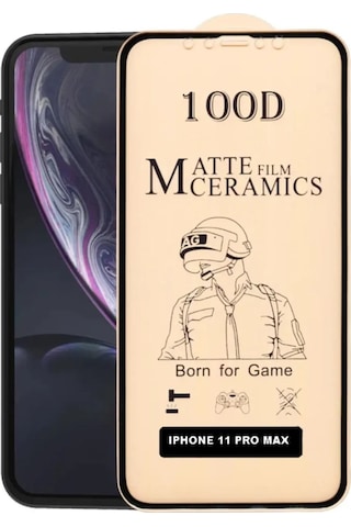 İphone 11 Promax Uyumlu Mat Seramik Nano Kırılmaz Ekran Koruyucu - Anti Static - Parmak İzi Bırakmaz