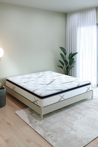 Aksviva Aqualis Çift Kişilik Pedli Paket Yaylı Yatak 30 Cm BEYAZ
