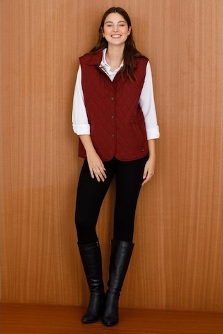 Desen Triko Kadın Kapitone Yelek 02421437 Bordo Bordo