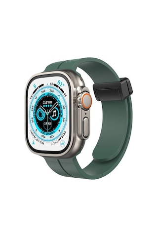 Tedar Apple Watch Uyumlu 42mm Kr412 Elegance Stylısh Kordon Saat Değildir - Koyu Yeşil Najmaddin