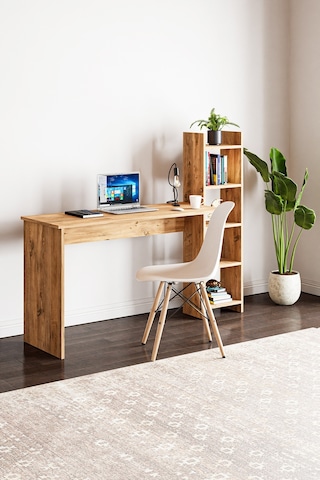Kitaplıklı Fonksiyonel Çalışma Masası Atlantik Çam