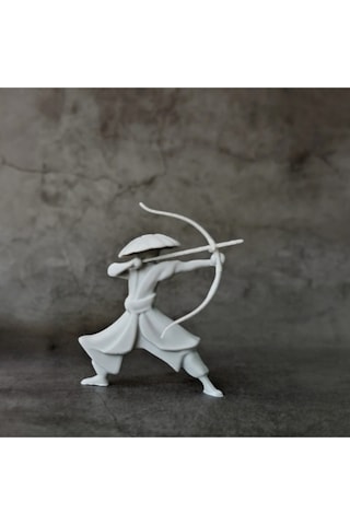 Samuray Okçu Figürü 3d Baskı Sanatı Koleksiyonluk Masaüstü Dekor.7cm