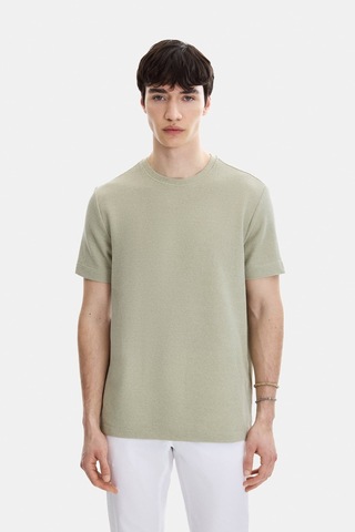 Backandbond Mint Yeşil Regular Fit Örme Bisiklet Yaka Tişört Mint Yeşili