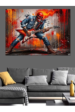 Rock Savaşı Sanat İllüstrasyon Dekoratif Kanvas - Mdf Ahşap Tablo