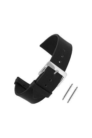 Siyah Hakiki Deri Saat Kordonu Kayış 22mm