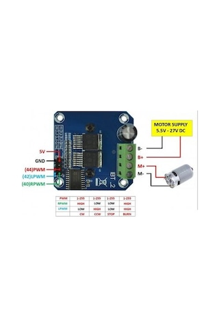 Bts7960b 40 Amper Motor Sürücü Kartı