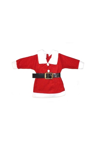Kız Çocuk Noel Baba Kostümü Yılbaşı Kostümü Kırmızı