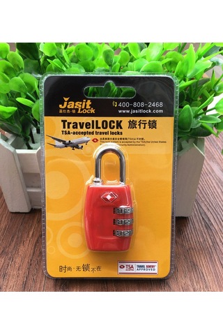 Suofeng Yüksek Dayanıklı Pc Malzemeden Üretilmiş 3 Haneli Tsa335 Kırmızı Kilit, Kolay Kullanım İçin İdeal