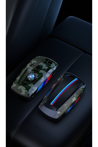 Bmw Uyumlu Anahtarlık Askeri Desen Şık Tasarım Kumanda Kabı Bmw Uyumlu Keychain