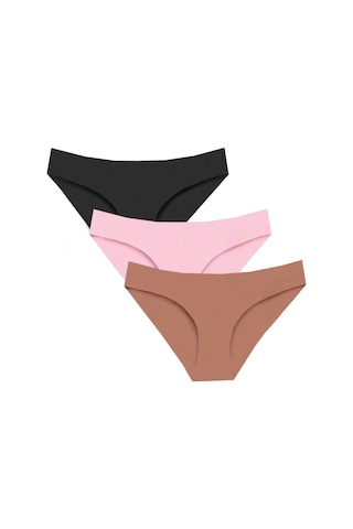 New Lilla 301 Kadın Dikişsiz Lazer Bikini Külot Paketi Çok Renkli