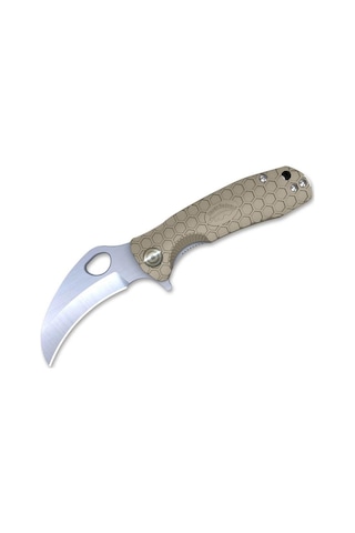 Honey Badger Claw D2 Medium Tan Plain Kamp Çakı Kahverengi