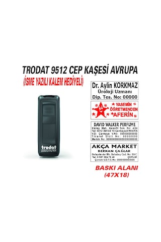 Trodat 9512 Cep - Firma - Ofis - Şirket - Doktor - Avukat Kaşesi N11.24857