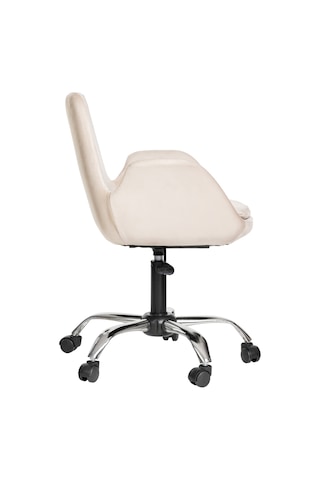 Markaelz Krom Metal Ayaklı Ofis Çalışma Sandalyesi Pescado Bej
