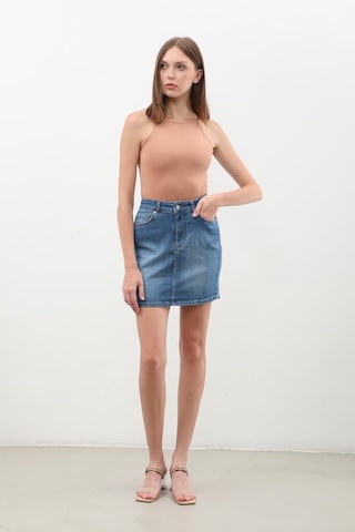 Banny Jeans Kadın Mavi Mini Jean Etek Mavi L