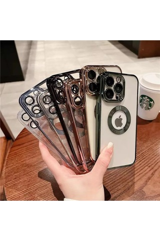 Apple iPhone 14 Pro Max Uyumlu Derin Mor Ekstra Kamera Korumalı Kamerası Cam Lensli Lazer Kılıf Mavi