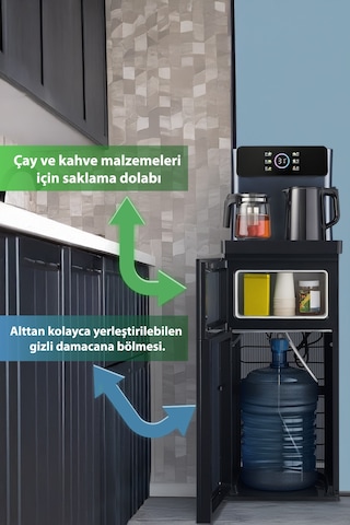 Kiwi KWP-8570 Gizli Damacanalı Dahili Otomatik Çaycılı Sıcak Soğuk Dijital Su Sebili