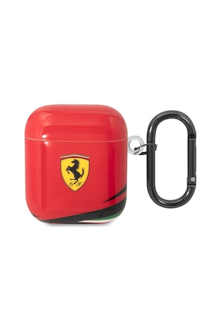 Airpods Uyumlu Kılıf Ferrari Lisanslı Iml Baskılı Klasik Logolu Kılıf Kırmızı