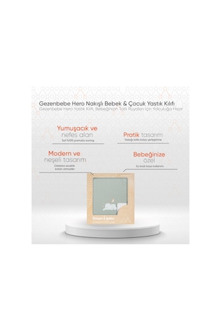 Gezenbebe Hero Nakışlı Bebek Ve Çocuk Yastık Kılıfı 40x60 Mavi